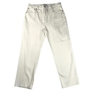 Abercrombie & Fitch The Ankle Straight Ultra High Rise Jeans Cream Size 32 (14)